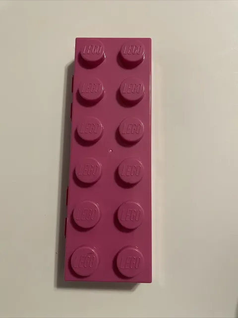 LEGO Pencil Case Brick Box Mini Figure Storage Plastic Holder Pink