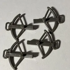 (4)LEGO Part 2570 MINIFIGURE CROSSBOW Dark Gray AUTHENTIC MINIFIG WEAPON VTG