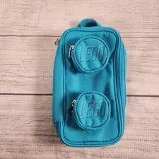 Lego Brick Case Blue Pencil Holder Zipper 3 Pocket