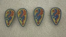 Lego #61 Dragon red blue yellow oval Lot X 4 shields 6086 6078 6057 1971.