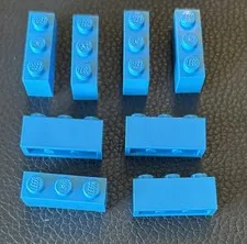 LEGO Lot 8 Parts Dark Azure Brick 1 x 3 #3622 1x3 Bricks