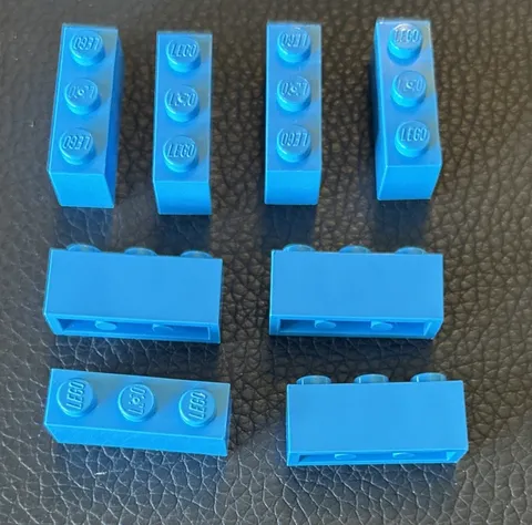 LEGO Lot 8 Parts Dark Azure Brick 1 x 3 #3622 1x3 Bricks