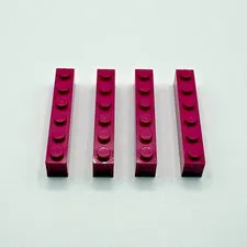 LEGO 1x6 Brick Part 3009 - (4pcs) Magenta