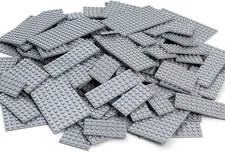110-Piece Classic Baseplates in Light Grey - 11 Sizes for MOC Creations