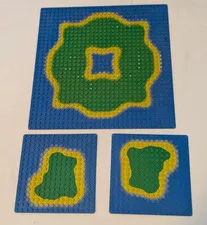 LEGO Baseplates 32x32 & 16x16 Island Pattern for 80s 90s Pirates Sets 6260 6270