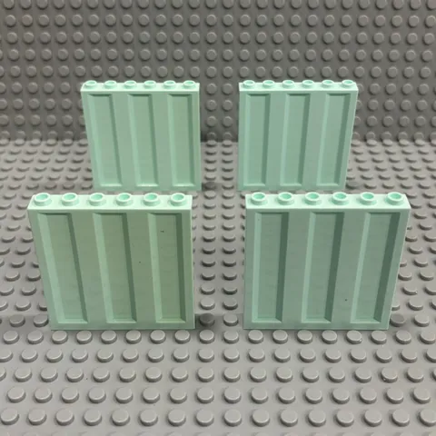 Lego Panel Corrugated Profile 1 x 6 x 5  - Light Green 4 Pack  (23405)