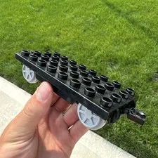 Duplo Lego Black with Light Gray Wheels Train Base 4 x 8 Moveable Hitch O19