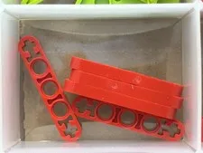 LEGO Parts - Red Technic, Liftarm Thin 1 x 5 - Axle Holes - No 11478 - QTY 5