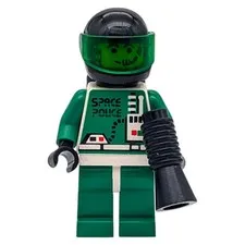 LEGO minifigure Space Police green white weapon spaceship planet 6897 6957