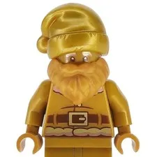 LEGO Gold Santa Claus BAM Minifigure 30th Anniversary Golden Christmas HOL400