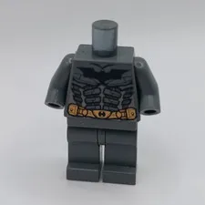 LEGO Minifigure Batman Suit Print Dark Bluish Gray Torso Arms Legs No Head Crack