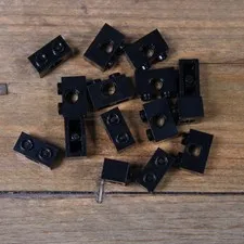 LEGO Black Technic Brick 1 x 2 Part No. 3700 Qty 15