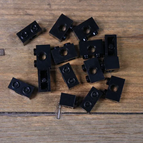LEGO Black Technic Brick 1 x 2 Part No. 3700 Qty 15