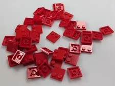 LEGO x50 New Red Tile, Modified 2 x 2 with Studs on Edge (33909)