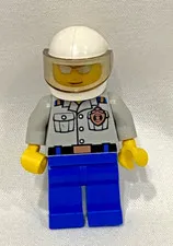 Lego City Police Officer with Helmet  Minifigure
