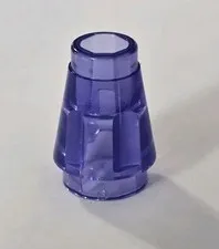 LEGO Parts - Trans-Purple Cone 1 x 1 with Top Groove - No 4589b