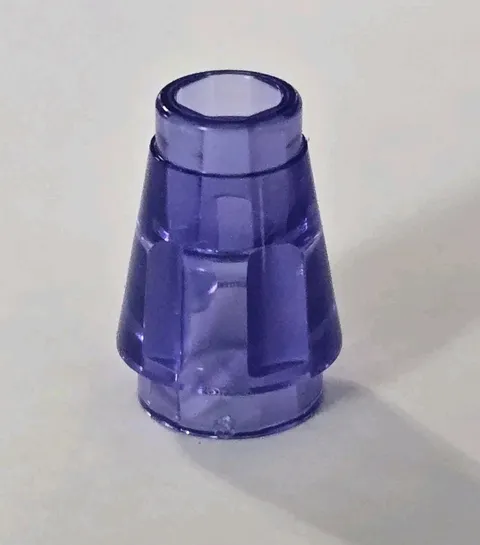 LEGO Parts - Trans-Purple Cone 1 x 1 with Top Groove - No 4589b