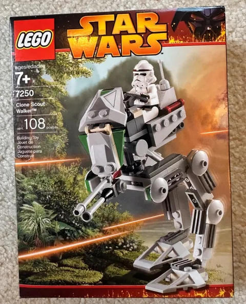 Vintage 2005 Lego Star Wars set 7250 - Clone Scout Walker; 100% complete w box