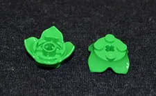 (2) 2x2x1 Bright Green Flower w/ 4 Petals Brick ~ New Lego Parts ~