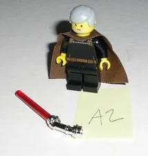 2002 Lego Star Wars COUNT DOOKU w/ Light Gray Smooth Hair Minifigure 7103 *A2*