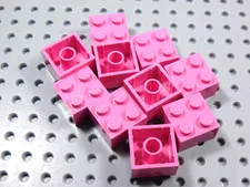 LEGO Lot of 10 Dark Pink 2x2 Bricks BN