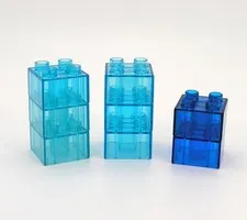 Lego Duplo 2x2 Brick Lot of 8 Clear Translucent Blue Blocks 2 Shades Dark & Med