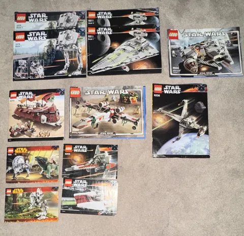 Vintage LEGO Star Wars Illustrated Instruction Booklet Manual Lot