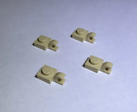 Lego Lot Of 4 Brick Yellow 1x1 Plate W Holder Vertical Holders New City Arm
