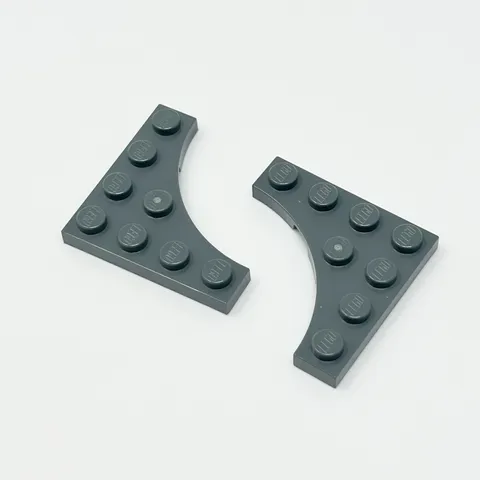 35044 LEGO Parts Plate Modified 4x4 w/ Curved Cutout DARK BLUISH GRAY (2)