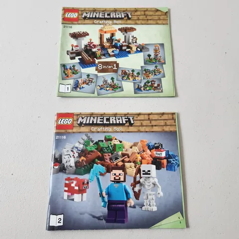 MINECRAFT 21116 Crafting Box Books 1&2 Instruction Manual Only
