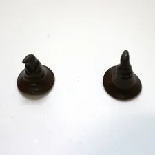LEGO x2 D Brown Minifigure, Headgear Hat, Wizard Witch with Face HP Sorting Hat