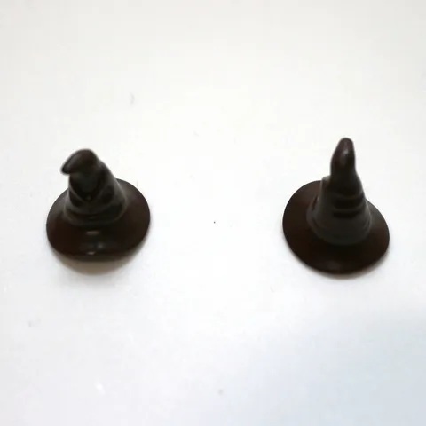 LEGO x2 D Brown Minifigure, Headgear Hat, Wizard Witch with Face HP Sorting Hat