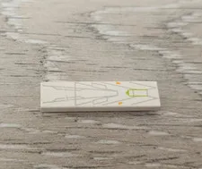 Lego 2431px12 White Tile 1 x 4 with Gray Orange and Lime Lines Pattern Piece
