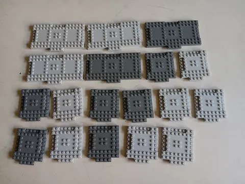 LEGO LOT 18 DARK LIGHT BLUISH GRAY 8X8 8X16 MODIFIED BRICKS W/ 1X4 INDENTATIONS
