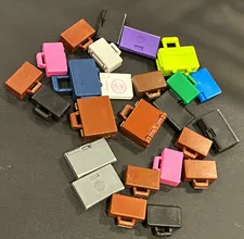 LEGO Minifigure Hinged Suitcase/Briefcase laptop Lot Multicolor 24 pcs