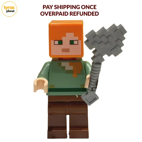 Lego Minecraft Minifigure Alex Reddish Brown Legs & Weapon (21169 21121) Min017
