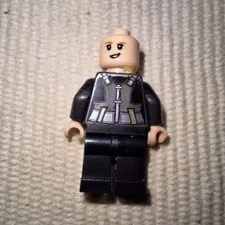 LEGO Minifigure Custom Black Armor Torso Light Flesh Female Head No Hairpiece