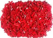 LEGO Bulk Lot of 2400pcs Red 2x2 2x3 2x4 2x6 etc 2456 3001