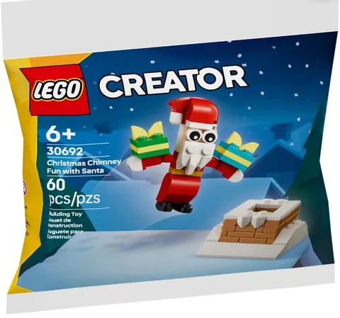 LEGO Creator Christmas Chimney with Santa 30692 – Holiday Building Toy, Ages 6+