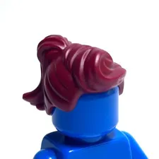Lego - Minifigure Hair - Female, Dark Red, Ponytail, Side Swept, Swirl Bangs