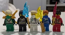 Lego Lot of 5 Ninjago TECHNO ROBE REBOOTED Minifigs, LLOYD, Cole, Zane, Kai, Jay
