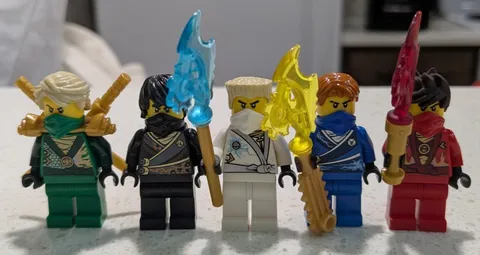 Lego Lot of 5 Ninjago TECHNO ROBE REBOOTED Minifigs, LLOYD, Cole, Zane, Kai, Jay