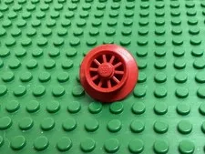1969-70s LEGO Red Tran Wheel Spoked For Motor Bronze Axle Train 4.5V 12V#wheel2a