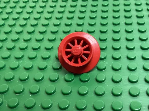 1969-70s LEGO Red Tran Wheel Spoked For Motor Bronze Axle Train 4.5V 12V#wheel2a