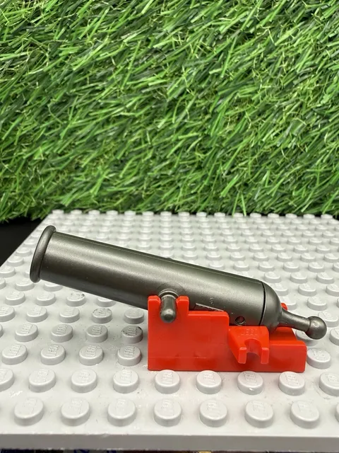 LEGO Cannon on Red Base Pearl Dark Gray - Shooting - Pirates Projectile Launcher