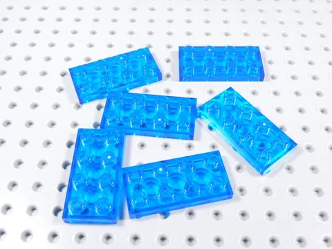 LEGO Lot of 6 Trans Blue 2x4 Plates BA