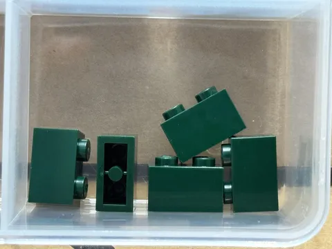 LEGO Parts - Dark Green Brick 1 x 2 - No 3004 - QTY 5