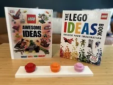 Lot of 2 LEGO Idea Books & Lego Wall Hanger Rack (Great for kids!)