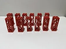 LEGO Girder Lot - Red Rectangular 2x2x5 Support Pillar Lattice 2580 (x 12)