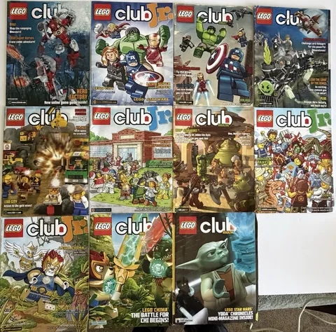 9 Lego CLUB & CLUB JR Magazines 2012 & Mar 2013 Yoda Hulk Capt America Jabba Hut